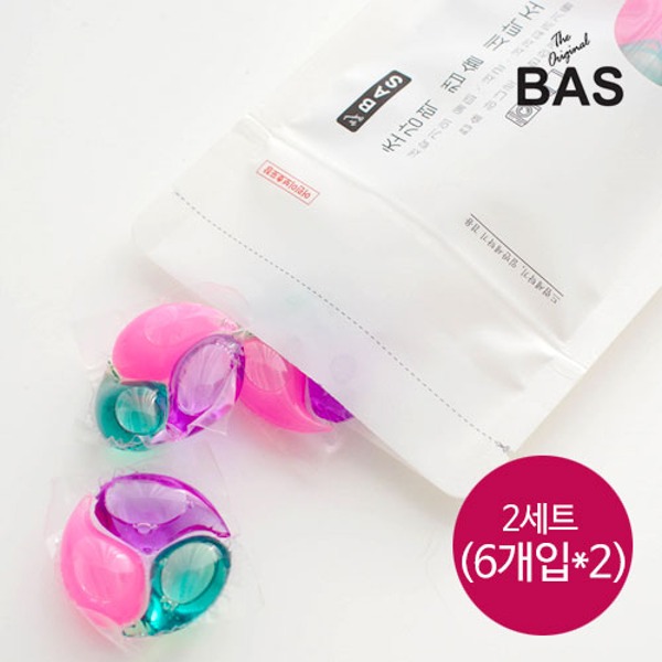 BAS 강력 캡슐형 세탁조 클리너 2세트(12개입)/바스 세탁조청소 세탁조세정제